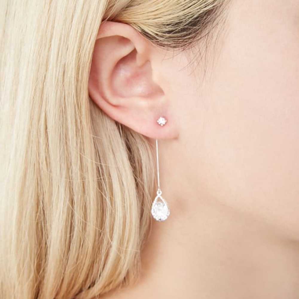 NWOT Cubic Zirconia Stone Drop earrings
